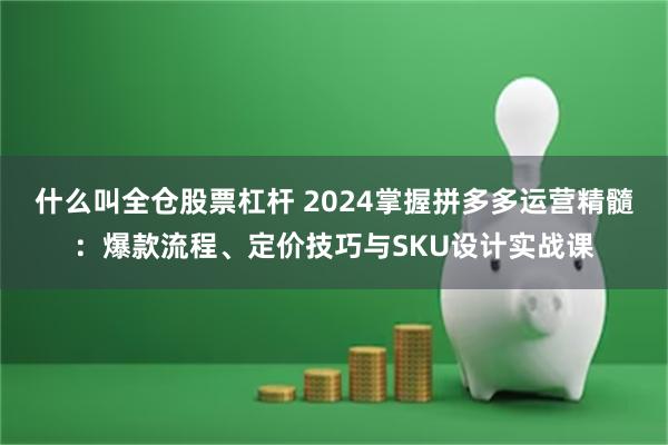 什么叫全仓股票杠杆 2024掌握拼多多运营精髓：爆款流程、定